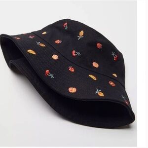 Embroidered Fruit Food Snack Boho Cherry Hipster Hippie Street Art Bucket Hat